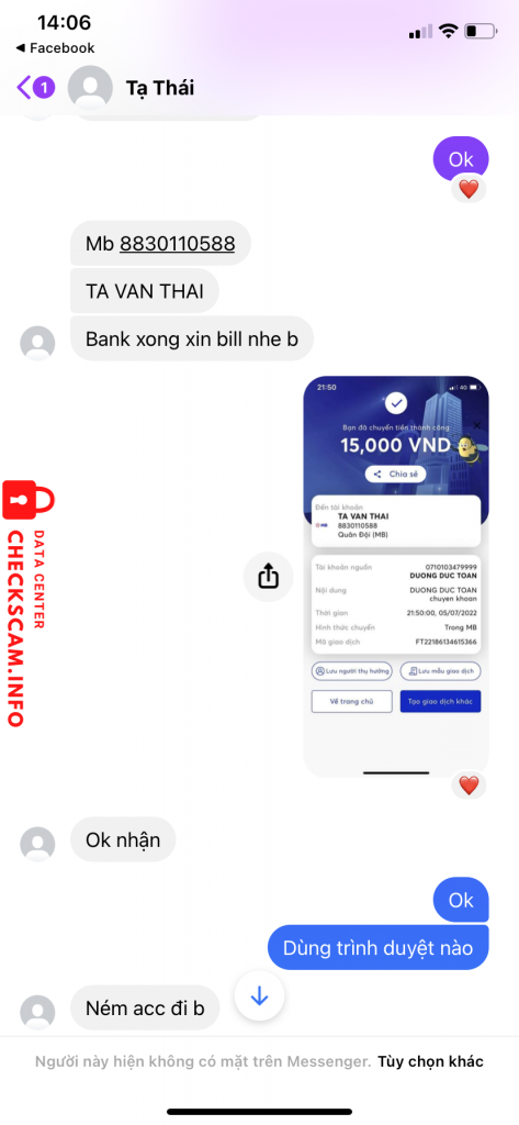 Preuves contre TẠ VĂN THÁI