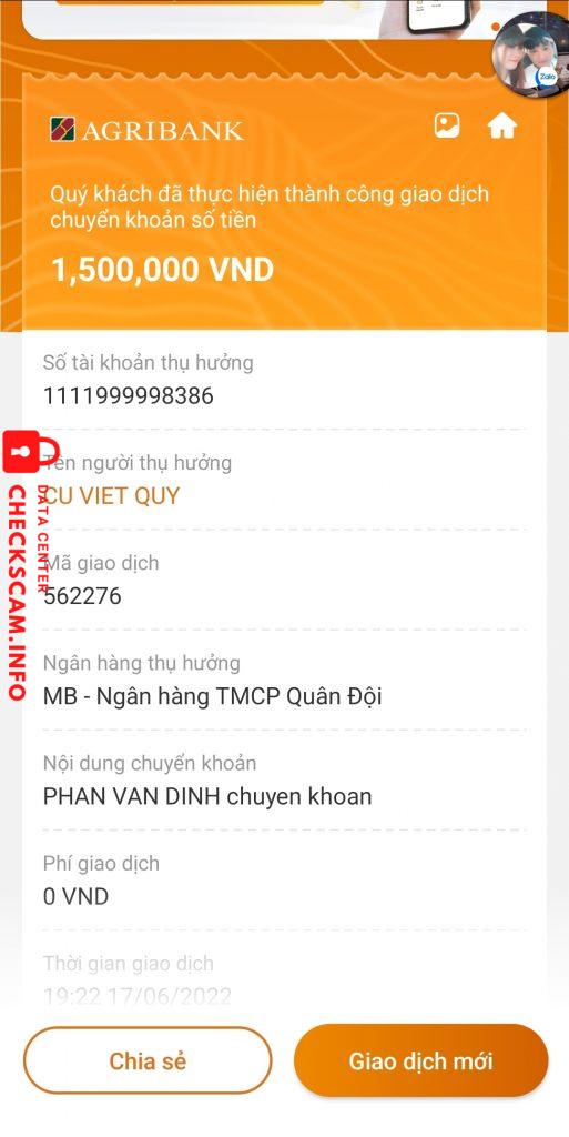 Preuves contre Cù Việt Quý