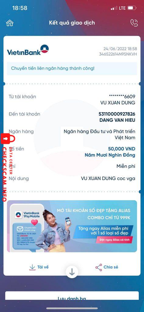 Preuves contre DANG VAN HIEU