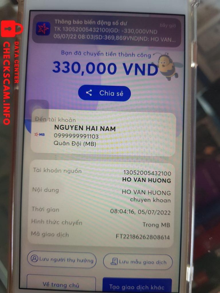 Preuves contre NGUYỄN HẢI NAM