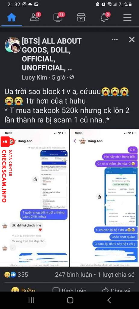 Preuves contre TRAN THI ANH