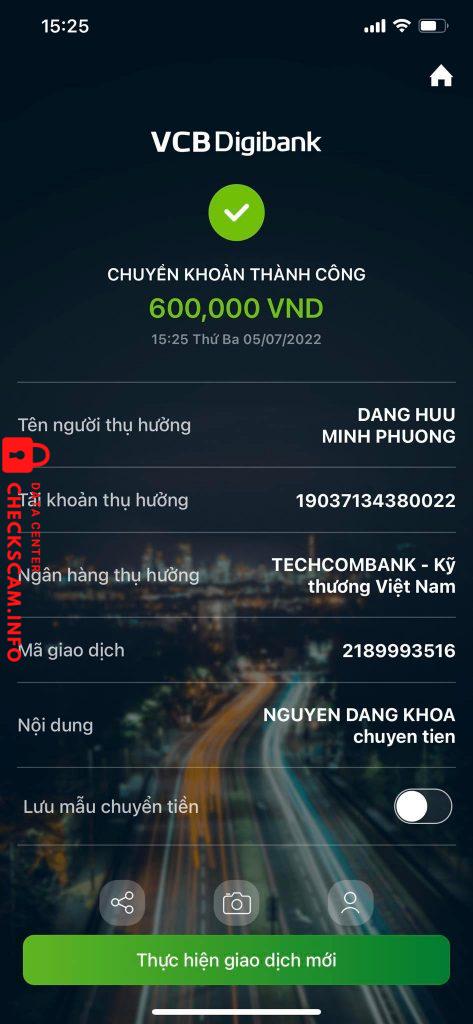 Preuves contre Đặng Hữu Minh Phương