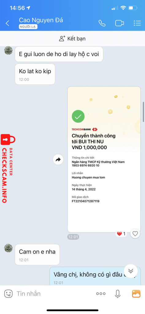 Preuves contre Bùi thị nữ