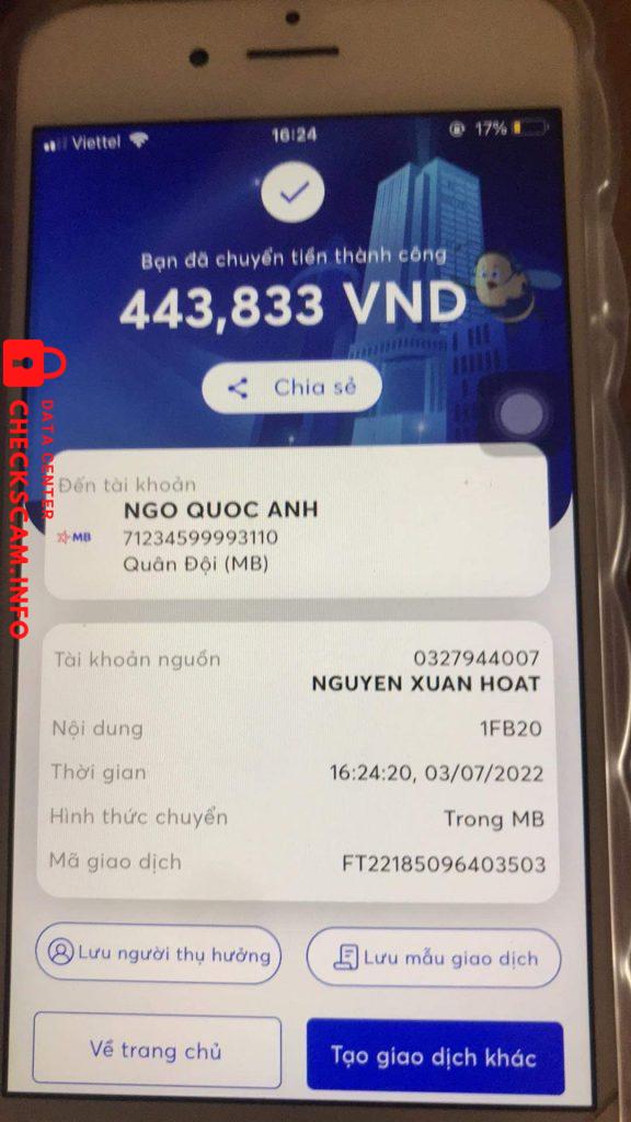 Preuves contre NGO QUOC ANH