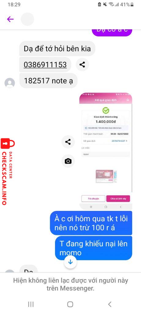 Preuves contre Nguyen Ba Tien