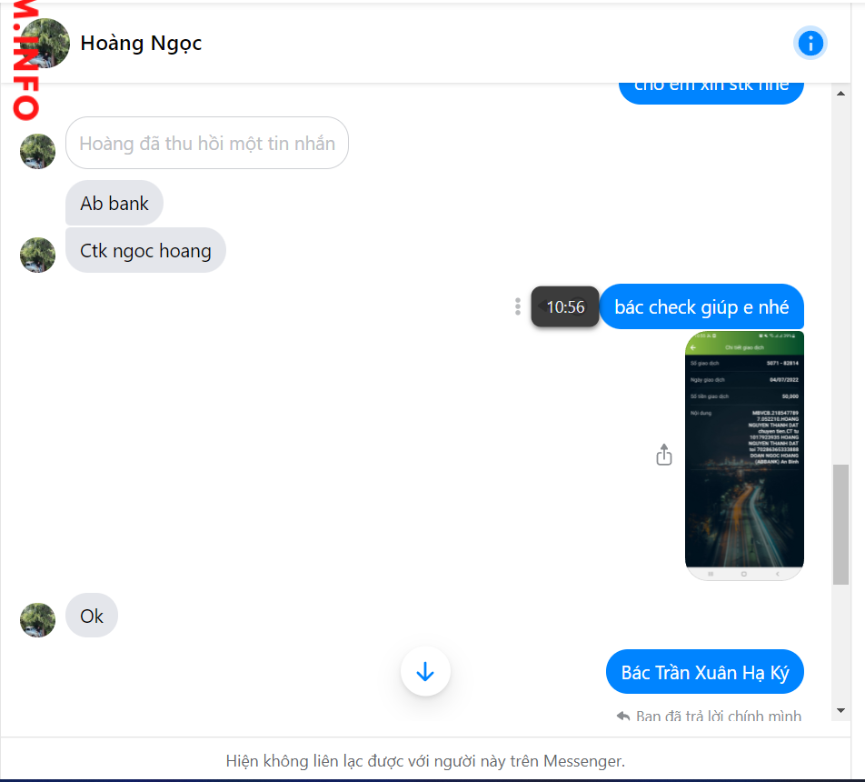 Preuves contre DOAN NGOC HOANG