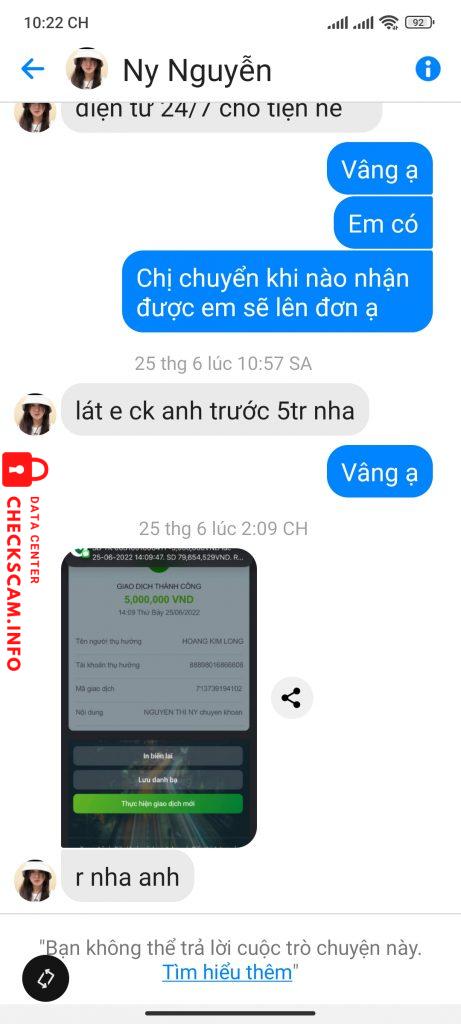 Preuves contre NGUYỄN THỊ NY