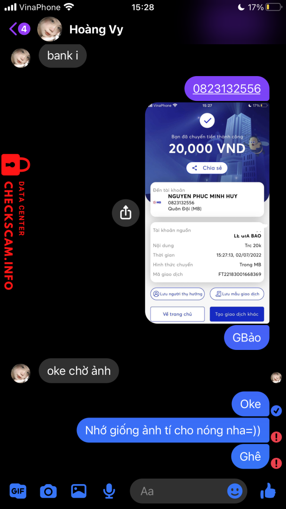 Preuves contre NGUYEN PHUC MINH HUY