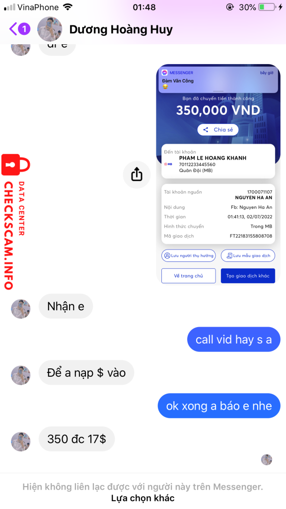 Preuves contre Pham Le Hoang Khanh