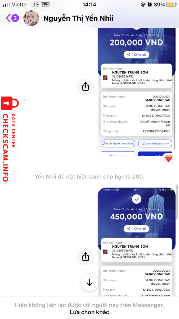 Preuves contre NGUYEN TRUNG SON
