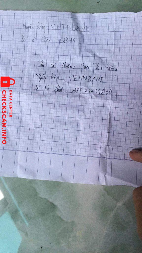 Preuves contre Cao Thu Hường