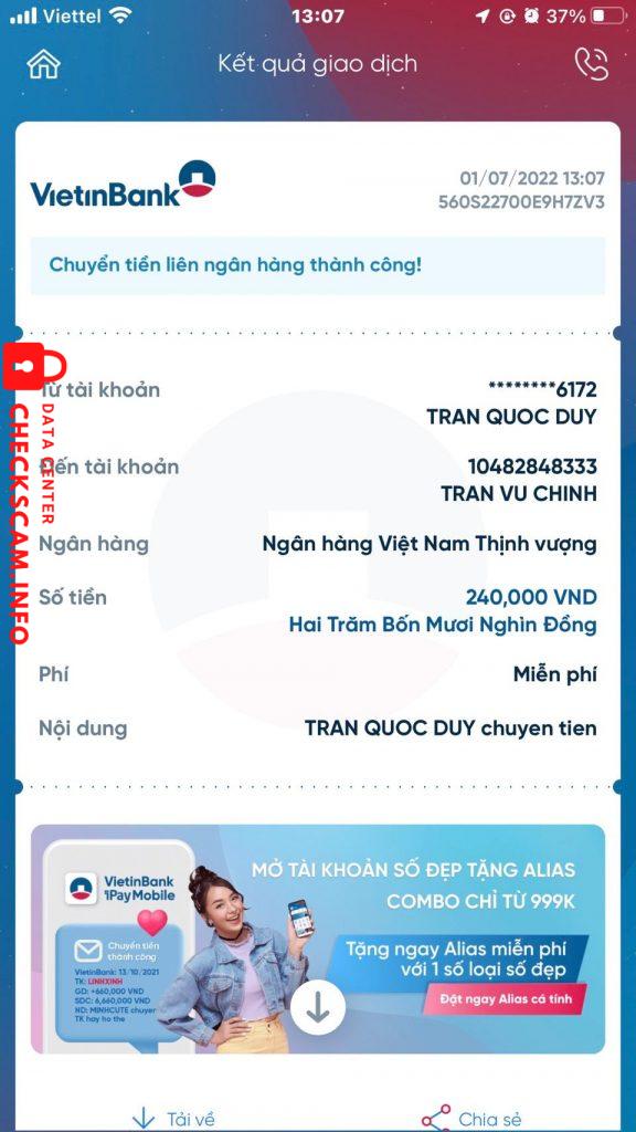 Preuves contre Trần vũ chính