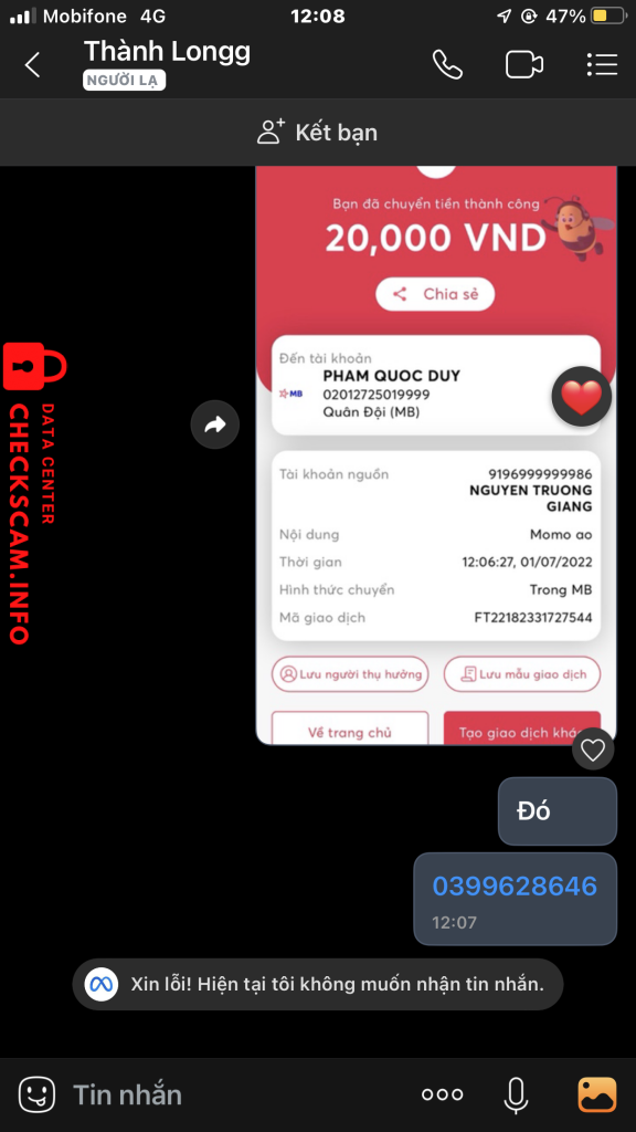 Preuves contre PHAM QUOC DUY