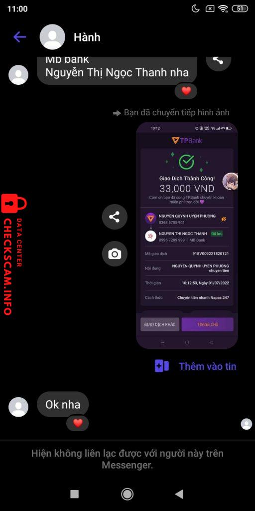 Preuves contre Nguyễn Thị Ngọc Thanh