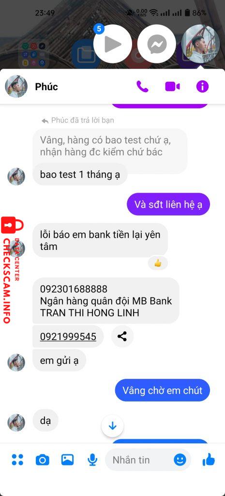 Preuves contre TRAN THI HONG LINH