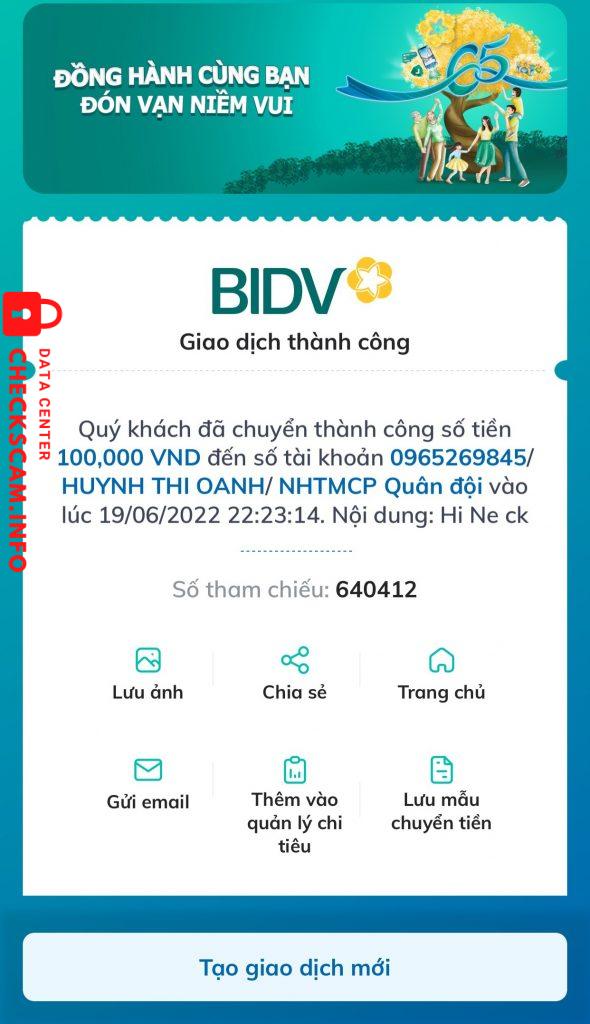Preuves contre Huynh Thi Oanh