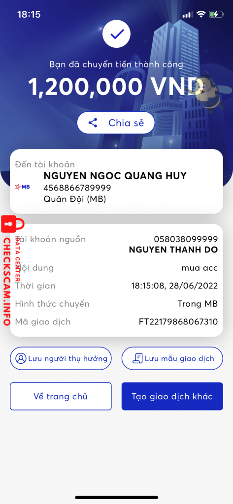 Preuves contre Nguyen Ngoc Quang Huy