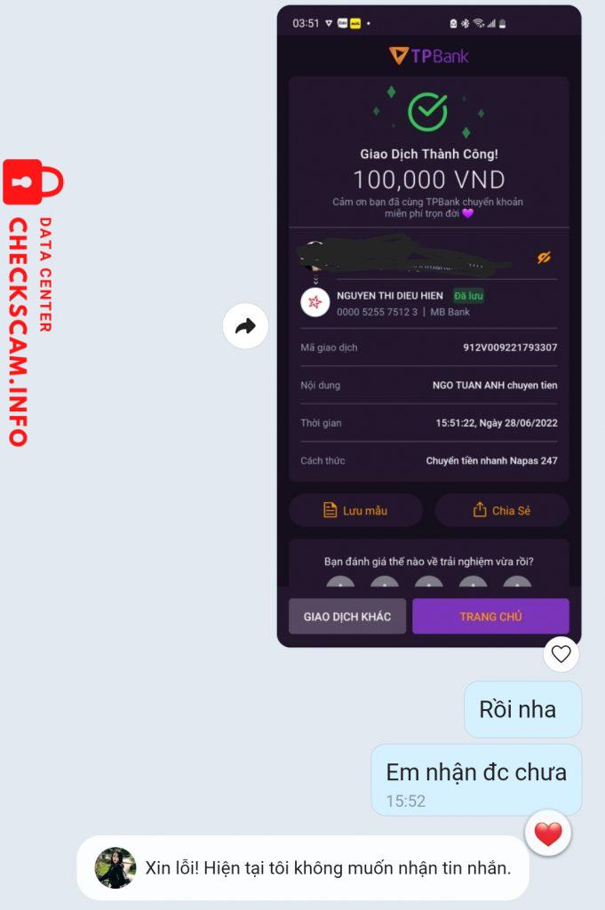 Preuves contre NGUYEN THI DIEU HIEN