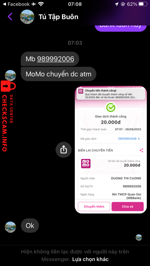 Preuves contre DUONG THI CUONG