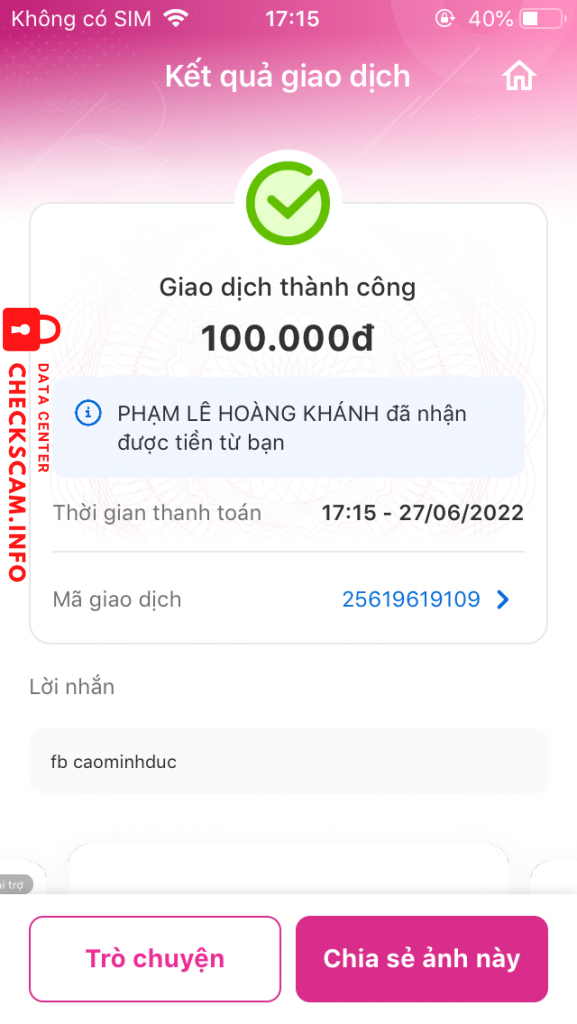 Preuves contre Phạm Lê Hoàng Khánh