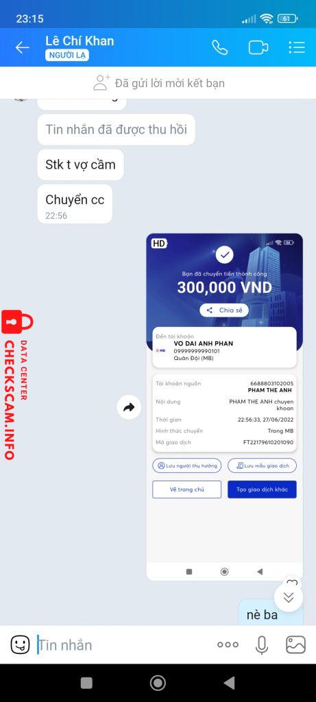 Доказательства против VO DAI ANH PHAN