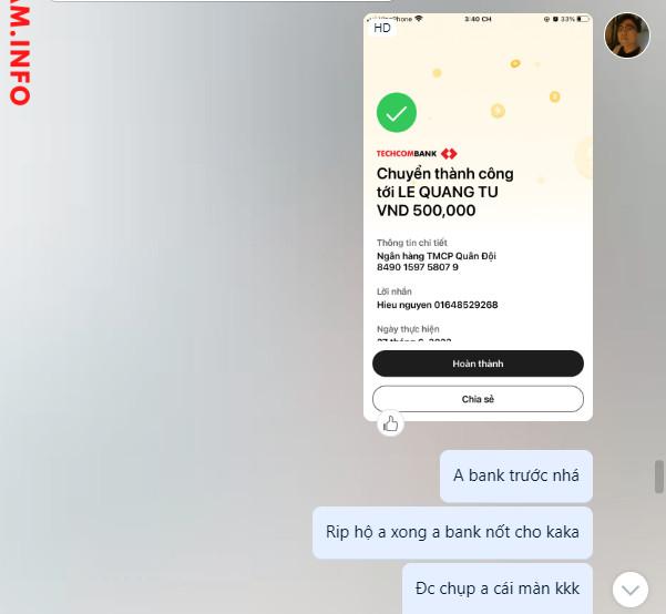 Доказательства против Lê Quang Tú