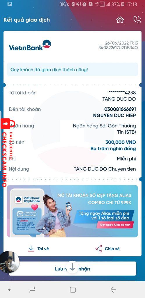 Bằng chứng chống lại NGUYEN DUC HIEP
