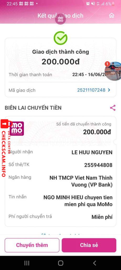 Bằng chứng chống lại Lê Hữu Nguyên