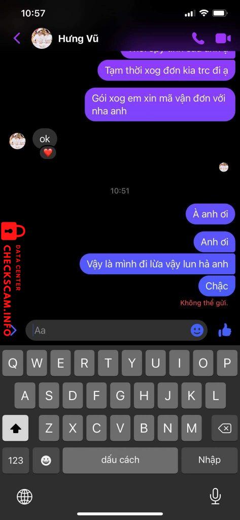 Bằng chứng chống lại VU TRAN TUAN HUNG