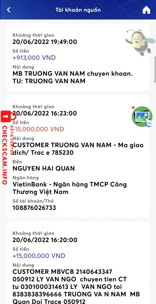 Bằng chứng chống lại Nguyễn Hải Quan