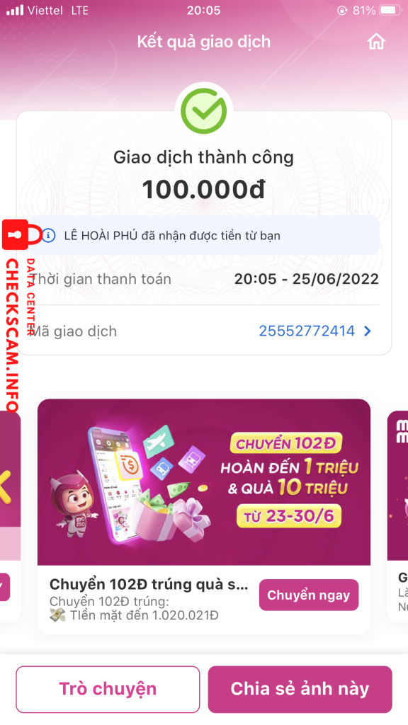 Bằng chứng chống lại LE HOAI PHU