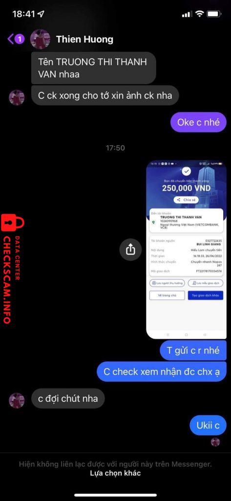 Bằng chứng chống lại Trương Thị Thanh Vân