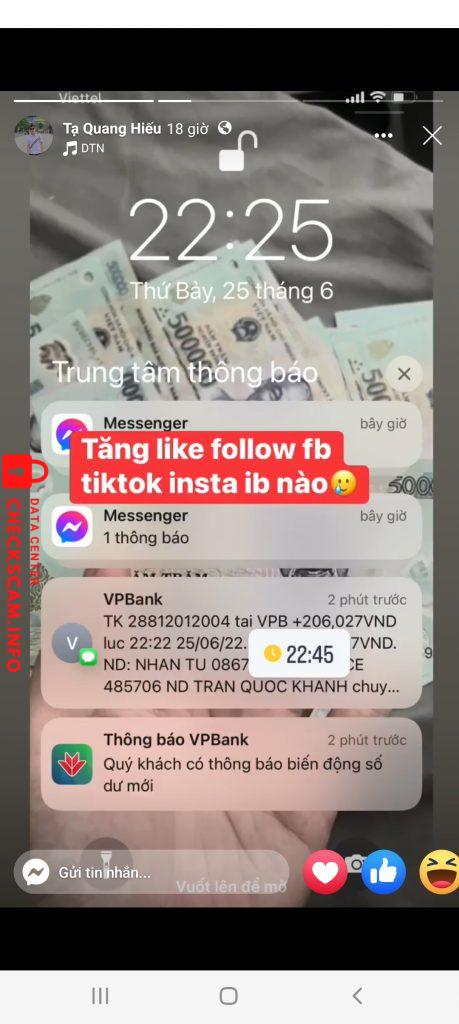 Bằng chứng chống lại Tạ Quang Hiếu