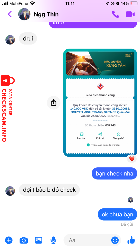 Bằng chứng chống lại Nguyen Minh Trang