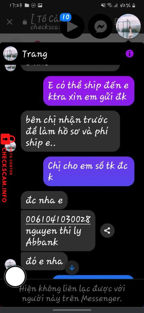 Bằng chứng chống lại Nguyen thi ly