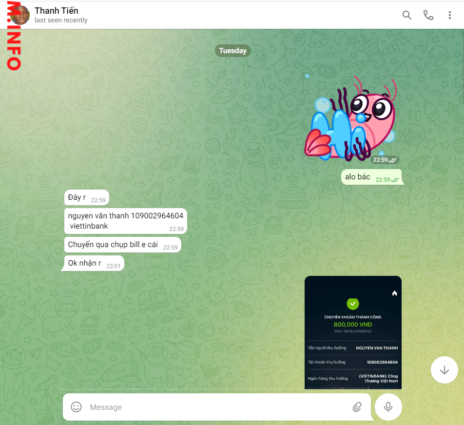 Доказательства против Nguyen Văn Thanh
