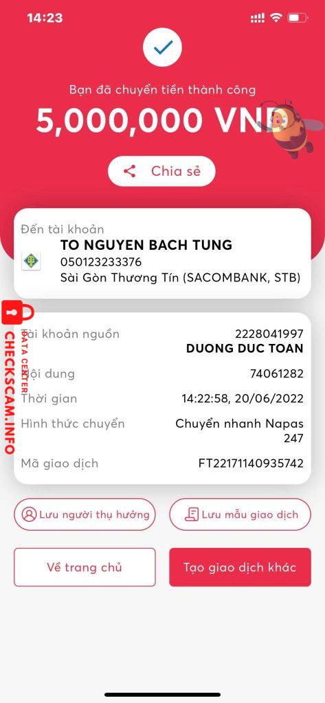 Доказательства против To Nguyen Bach Tung