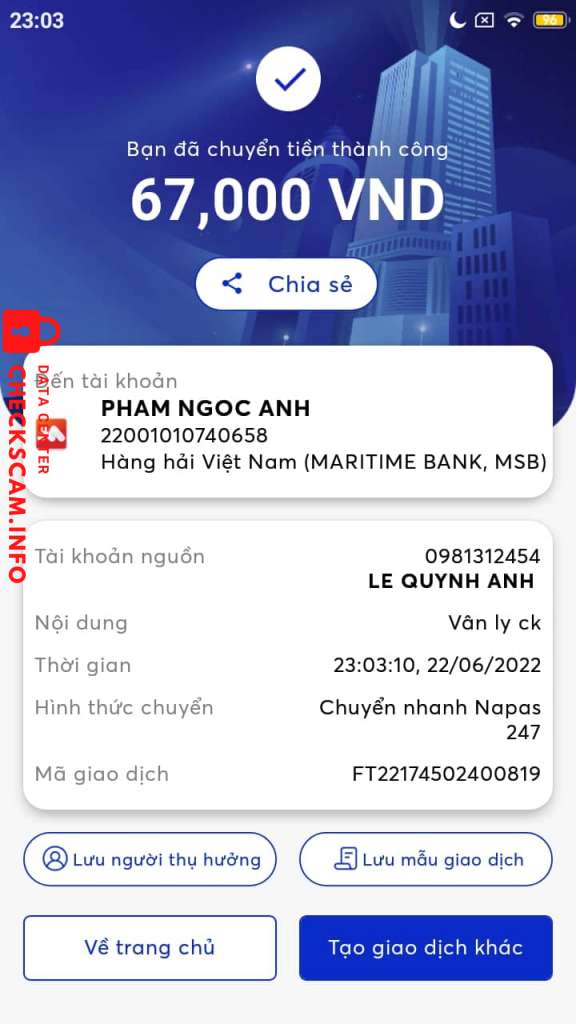Доказательства против Phạm Ngọc Anh