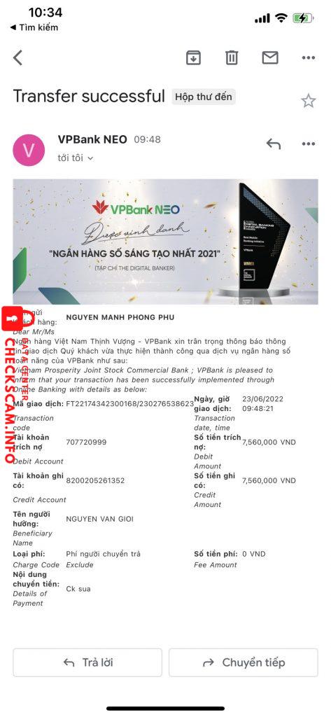 Bằng chứng chống lại NGUYỄN VĂN GIỚI