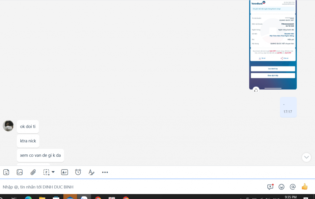 Доказательства против Xa Thị Huê