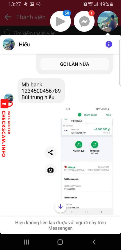 Доказательства против Bùi Trung Hiếu
