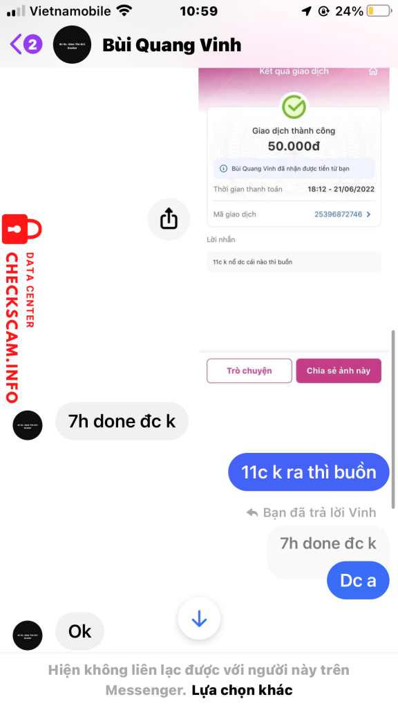 Доказательства против Bùi Quang Vinh