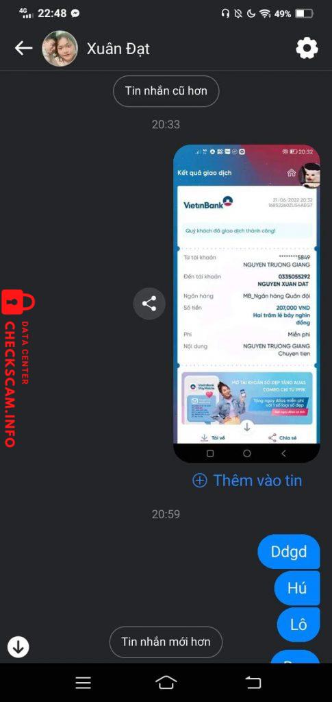 Доказательства против Nguyen Xuan Dat