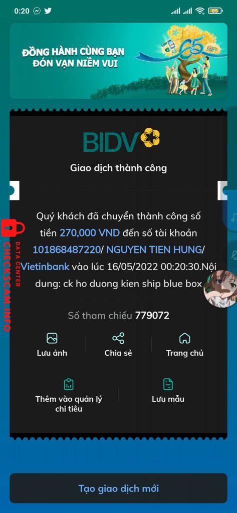 Bằng chứng chống lại Nguyễn Tiến Hùng