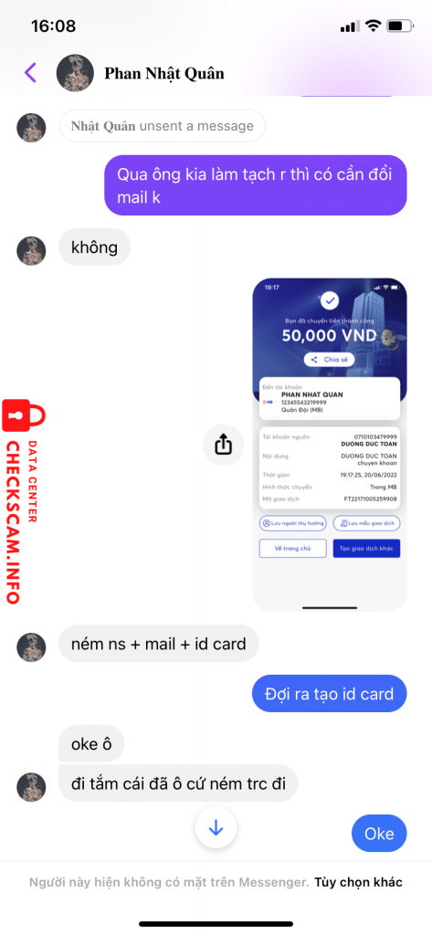 Bằng chứng chống lại PHAN NHAT QUAN