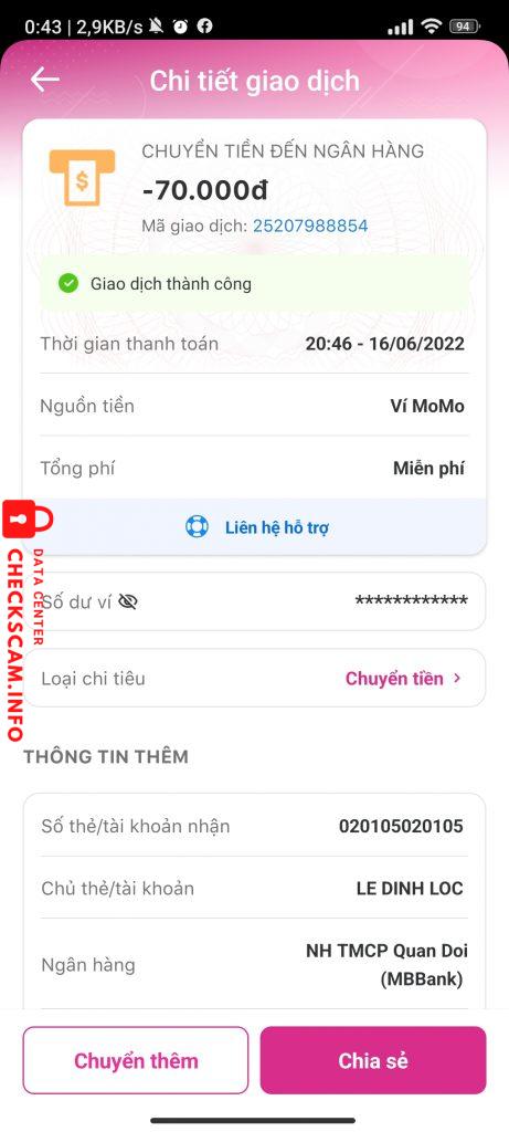 Bằng chứng chống lại Lê Đình Lộc