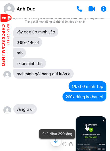 Bằng chứng chống lại Vũ Đức Anh