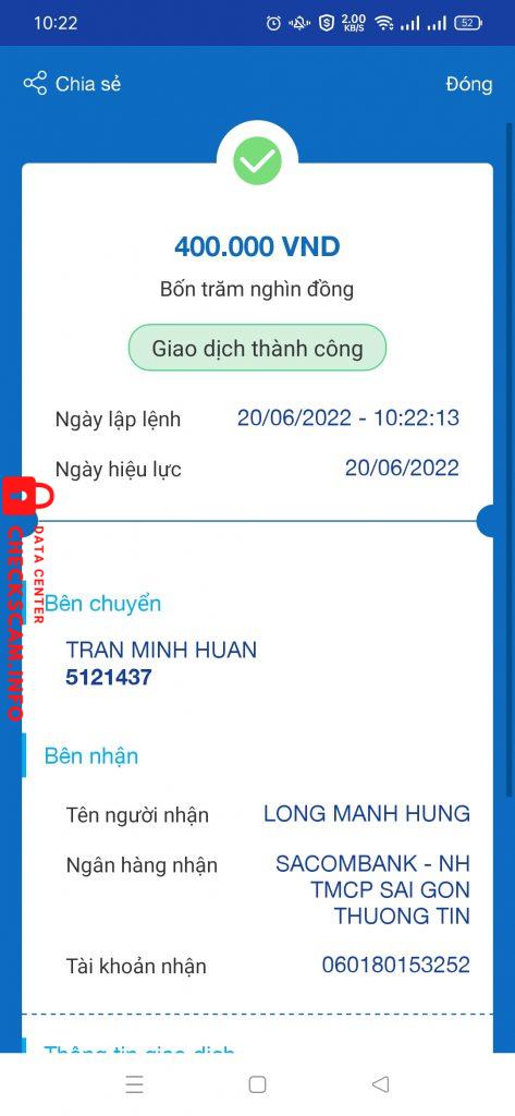 Bằng chứng chống lại Long Manh Hung