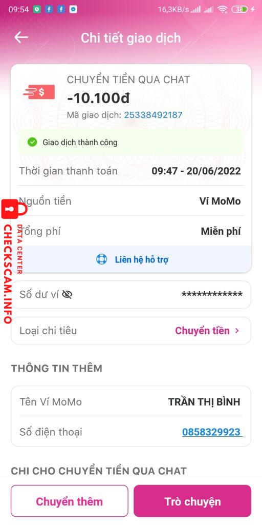 Bằng chứng chống lại TRẦN THỊ BÌNH