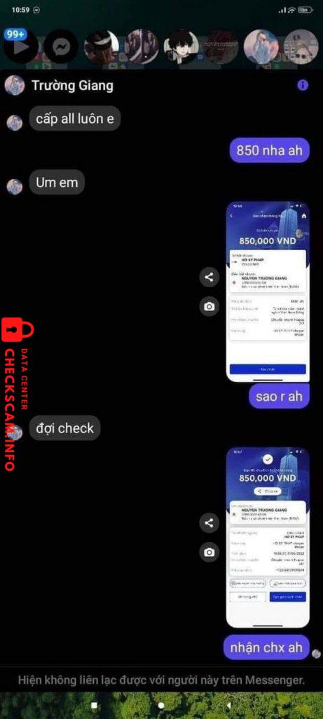 Bằng chứng chống lại NGUYEN TRUONG GIANG